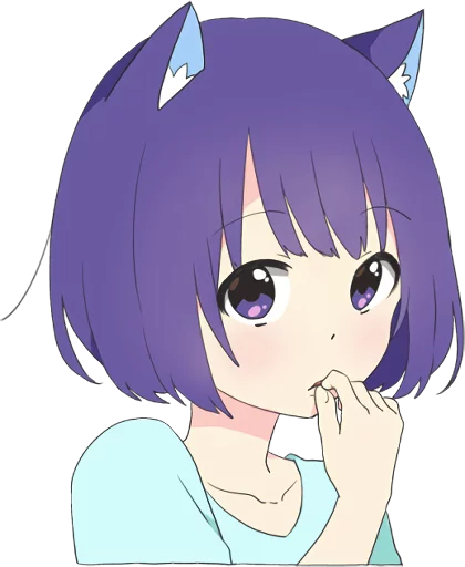 Catgirl Sticker Eng Dark Telegram Sticker #2 - Catgirl Sticker Eng Dark #2