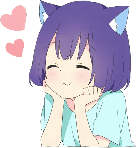 Catgirl Sticker Eng Dark Telegram Sticker #3 - Catgirl Sticker Eng Dark #3