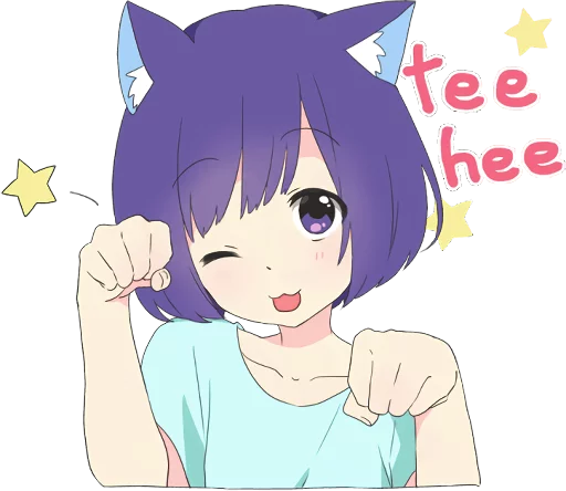 Catgirl Sticker Eng Dark Telegram Sticker #4 - Catgirl Sticker Eng Dark #4