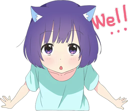 Catgirl Sticker Eng Dark Telegram Sticker #7 - Catgirl Sticker Eng Dark #7