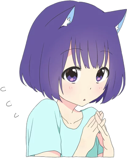 Catgirl Sticker Eng Dark Telegram Sticker #9 - Catgirl Sticker Eng Dark #9