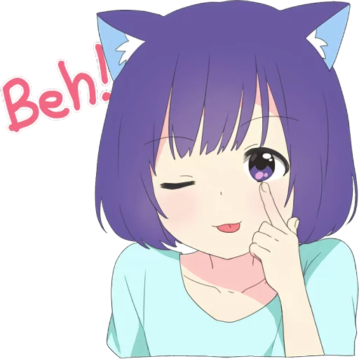 Catgirl Sticker Eng Dark Telegram Sticker #10 - Catgirl Sticker Eng Dark #10