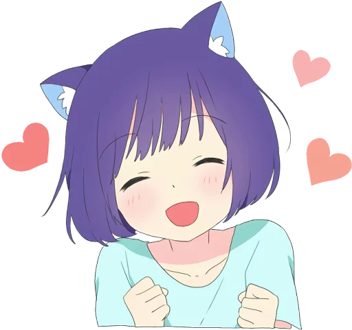 Catgirl Sticker Eng Dark Telegram Sticker #11 - Catgirl Sticker Eng Dark #11