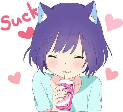 Catgirl Sticker Eng Dark Telegram Sticker #12 - Catgirl Sticker Eng Dark #12