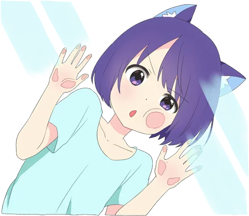 Catgirl Sticker Eng Dark Telegram Sticker #13 - Catgirl Sticker Eng Dark #13
