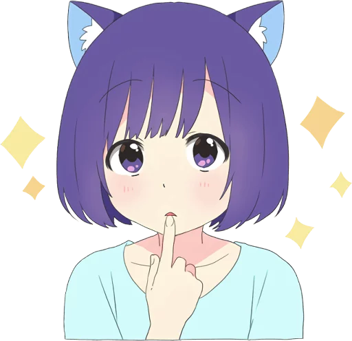 Catgirl Sticker Eng Dark Telegram Sticker #15 - Catgirl Sticker Eng Dark #15