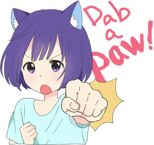 Catgirl Sticker Eng Dark Telegram Sticker #16 - Catgirl Sticker Eng Dark #16