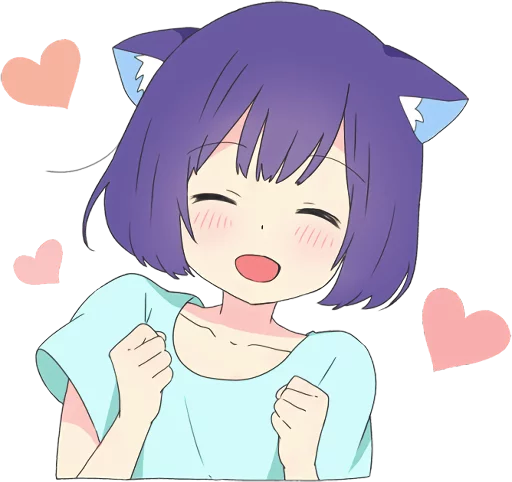 Catgirl Sticker Eng Dark Telegram Sticker #17 - Catgirl Sticker Eng Dark #17