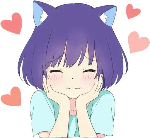 Catgirl Sticker Eng Dark Telegram Sticker #19 - Catgirl Sticker Eng Dark #19