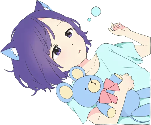 Catgirl Sticker Eng Dark Telegram Sticker #21 - Catgirl Sticker Eng Dark #21