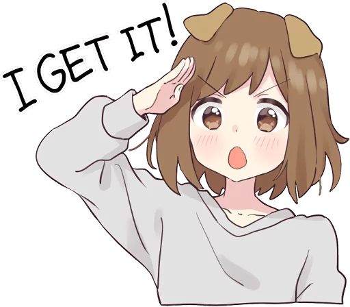 Dog Ear Girl Telegram Sticker #8 - Dog Ear Girl #8
