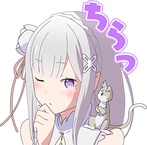 Re:ZERO Emilia EMT Angelic Moments Telegram Sticker #7 - Re:ZERO Emilia EMT Angelic Moments #7