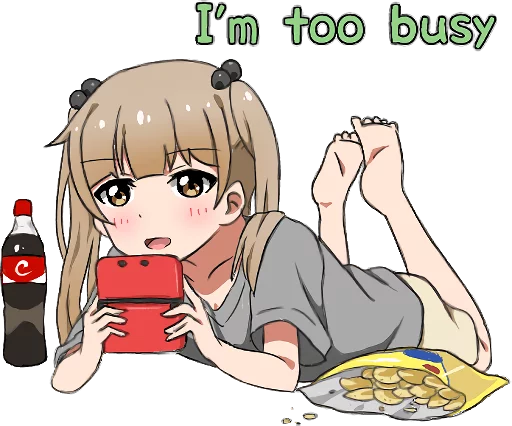 Lazy Pigtails Girl Relaxed Moods Telegram Sticker #10 - Lazy Pigtails Girl Relaxed Moods #10