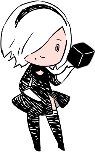 NieR:Automata 2B English Subtitles Edition Telegram Sticker #7 - NieR:Automata 2B English Subtitles Edition #7