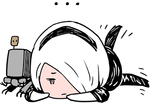 NieR:Automata 2B English Subtitles Edition Telegram Sticker #11 - NieR:Automata 2B English Subtitles Edition #11