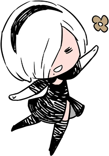 NieR:Automata 2B English Subtitles Edition Telegram Sticker #12 - NieR:Automata 2B English Subtitles Edition #12