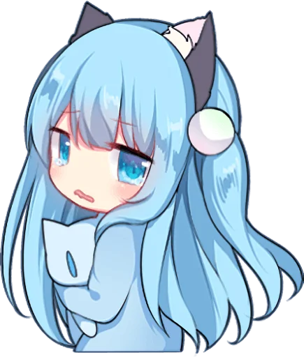 Sticker Of The Slant Eyes Cat Girl Telegram Sticker #17 - Sticker Of The Slant Eyes Cat Girl #17