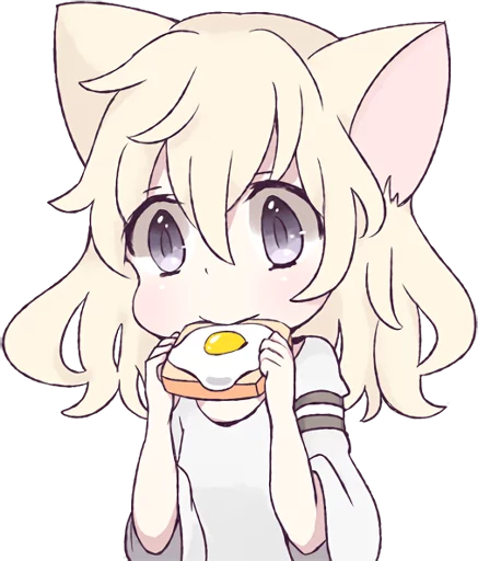 White Cat Girl Nekomimi Daily Reactions Telegram Sticker #11 - White Cat Girl Nekomimi Daily Reactions #11