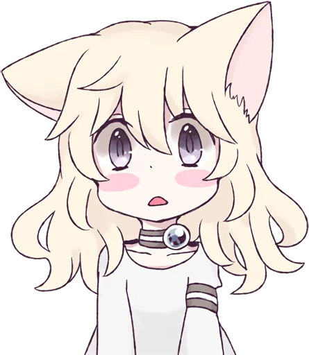 White Cat Girl Nekomimi Daily Reactions Telegram Sticker #18 - White Cat Girl Nekomimi Daily Reactions #18