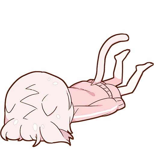 Lazy Minineko Girl Telegram Sticker #7 - Lazy Minineko Girl #7