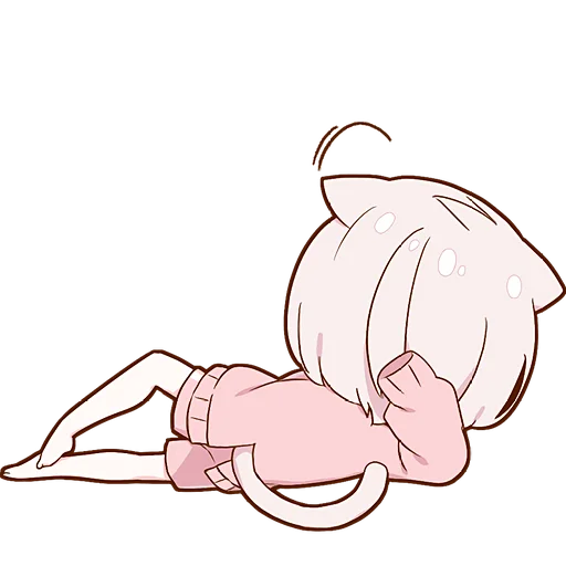 Lazy Minineko Girl Telegram Sticker #8 - Lazy Minineko Girl #8