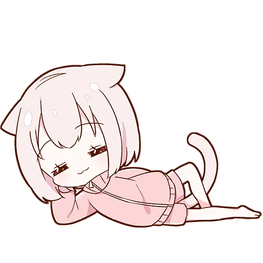 Lazy Minineko Girl Telegram Sticker #15 - Lazy Minineko Girl #15