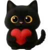Little Black Cat Emoji Telegram Sticker #1 - Little Black Cat Emoji #1