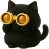 Little Black Cat Emoji Telegram Sticker #2 - Little Black Cat Emoji #2