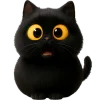 Little Black Cat Emoji Telegram Sticker #7 - Little Black Cat Emoji #7