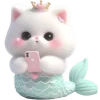 Little Cat Mermaid Emoji Telegram Sticker #3 - Little Cat Mermaid Emoji #3