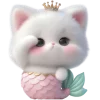 Little Cat Mermaid Emoji Telegram Sticker #16 - Little Cat Mermaid Emoji #16