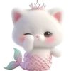 Little Cat Mermaid Emoji Telegram Sticker #19 - Little Cat Mermaid Emoji #19