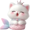 Little Cat Mermaid Emoji Telegram Sticker #20 - Little Cat Mermaid Emoji #20