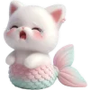 Little Cat Mermaid Emoji Telegram Sticker #25 - Little Cat Mermaid Emoji #25