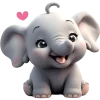 Little Elephant Emoji Telegram Sticker #11 - Little Elephant Emoji #11