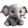 Little Elephant Emoji Telegram Sticker #17 - Little Elephant Emoji #17