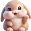 Cute Bunny Rabbit Emoji Telegram Sticker #1 - Cute Bunny Rabbit Emoji #1