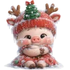 Little Pig Christmas Emoji Telegram Sticker #20 - Little Pig Christmas Emoji #20