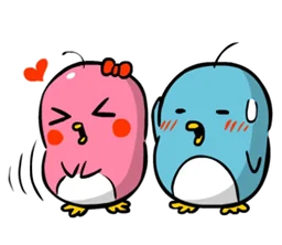 Lovely Couple Penguins Alpeng Ver 2 Stickers