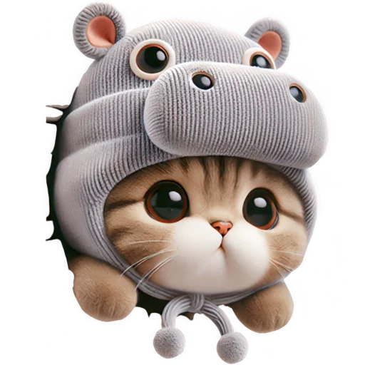 Hippo Hat Kitten