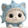 Meow Shark Emoji Telegram Sticker #18 - Meow Shark Emoji #18