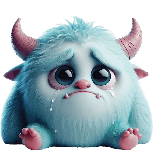 Monster Blue Cute Telegram Sticker #7 - Monster Blue Cute #7