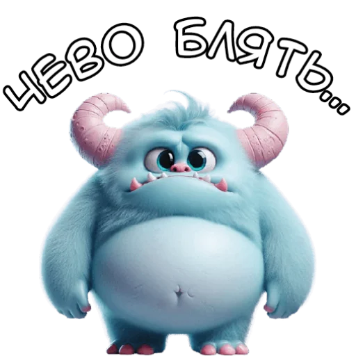 Monster Blue Cute Telegram Sticker #11 - Monster Blue Cute #11