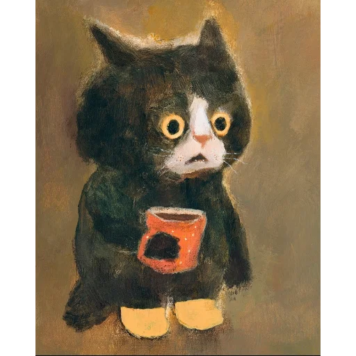 Coffee Drinking Cat