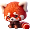 Panda Red Cut Emoji Telegram Sticker #5 - Panda Red Cut Emoji #5