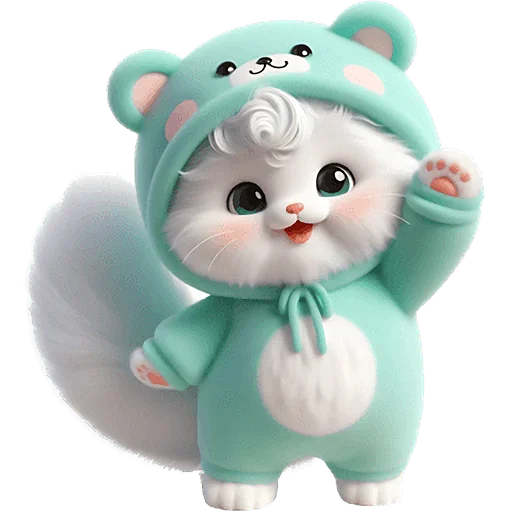 Fluffy Mint Bear Hoodie
