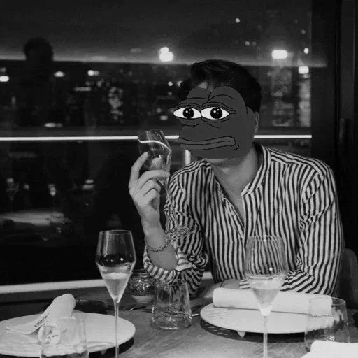 Pepe Boy Elegant Dining & Sarcastic Banter Telegram Sticker #1 - Pepe Boy Elegant Dining & Sarcastic Banter #1