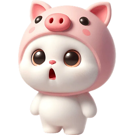 Piggy Costume Cat Telegram Sticker #6 - Piggy Costume Cat #6