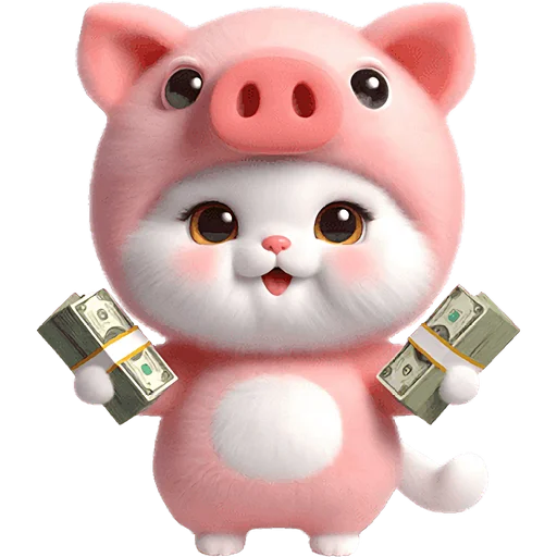 Piggy Costume Cat Telegram Sticker #23 - Piggy Costume Cat #23