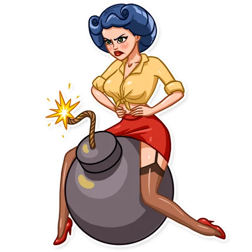 Pin-up Babes Telegram Sticker #11 - Pin-up Babes #11